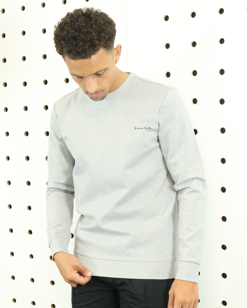 Fearless Outlaw Refined Crew Sweater - Grey