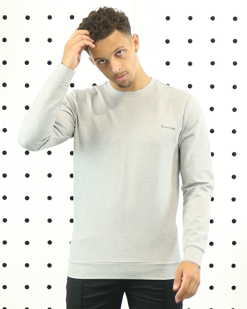 Fearless Outlaw Refined Crew Sweater - Grey