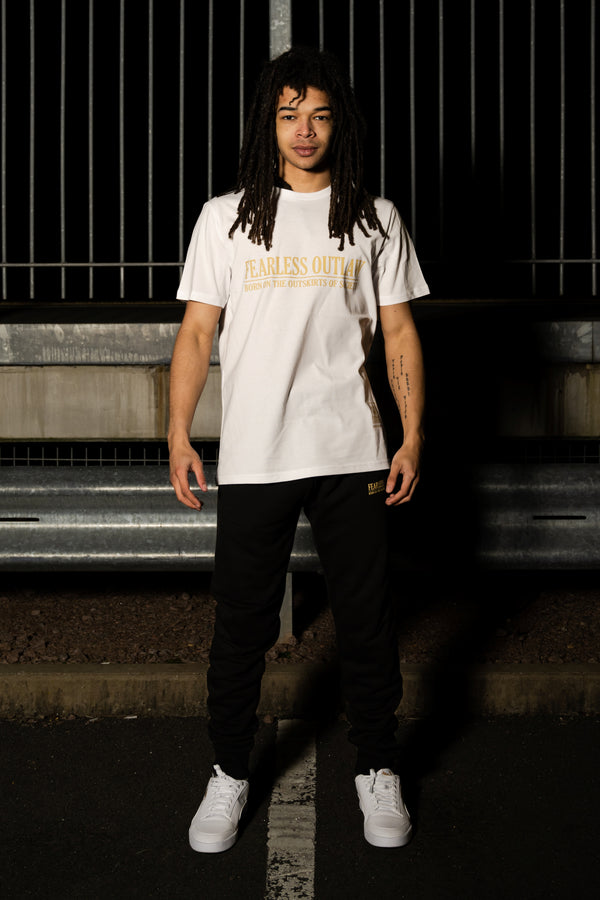 Fearless Outlaw The Gold Collection : Signature T-Shirt - White/Gold