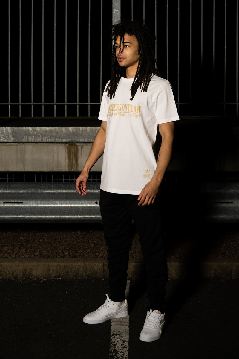 Fearless Outlaw The Gold Collection : Signature T-Shirt - White/Gold