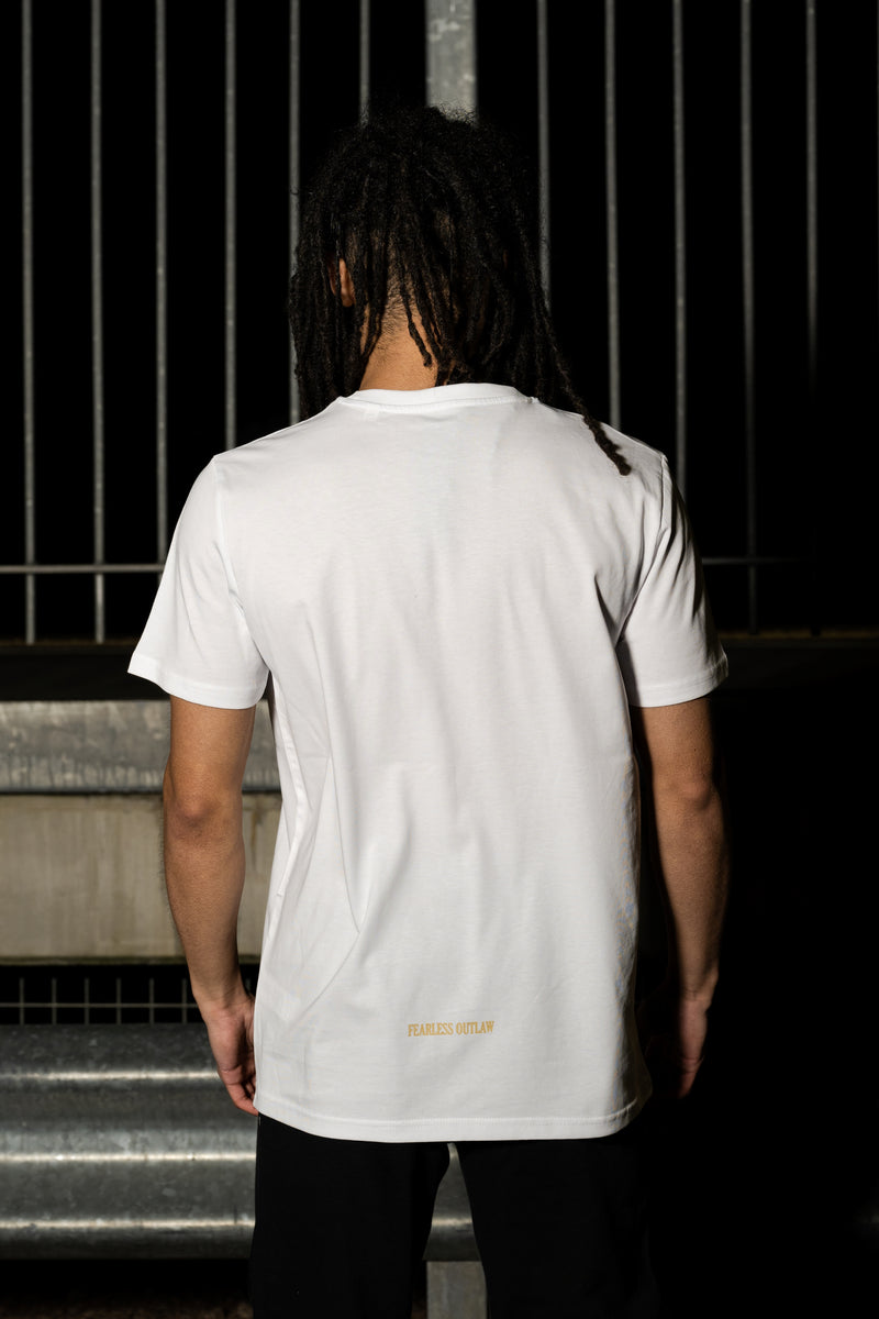 Fearless Outlaw The Gold Collection : Signature T-Shirt - White/Gold