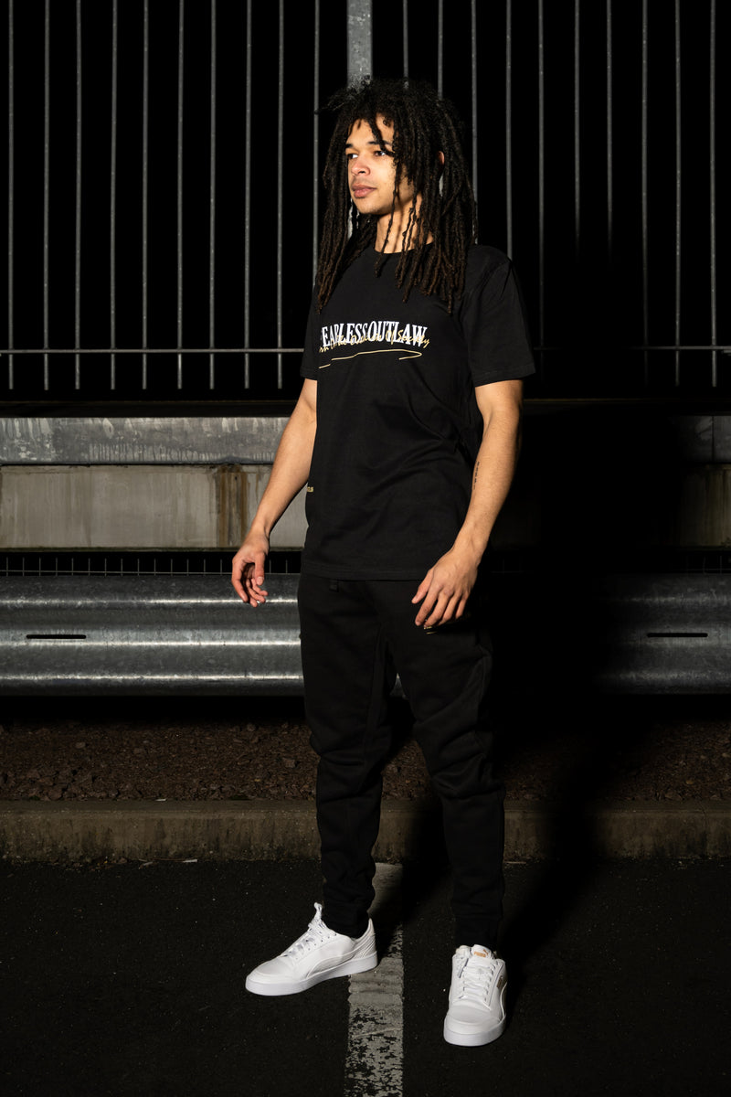 Fearless Outlaw The Gold Collection : Graffiti T-Shirt - Black/Gold