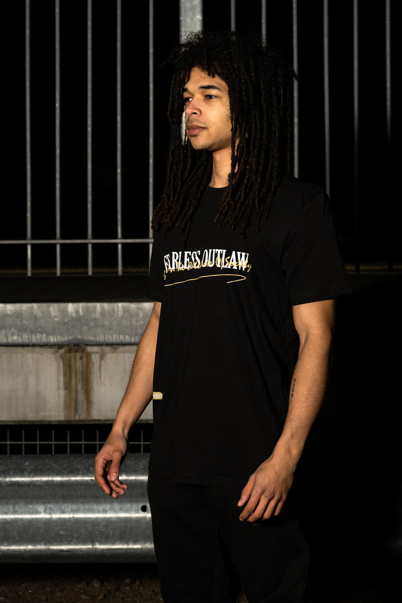 Fearless Outlaw The Gold Collection : Graffiti T-Shirt - Black/Gold