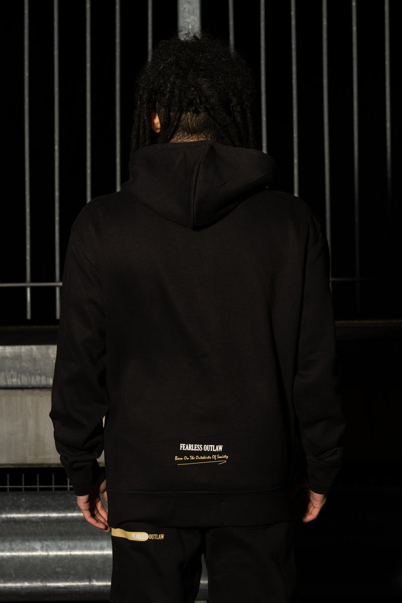 Fearless Outlaw The Gold Collection : Graffiti Hoodie - Black/Gold