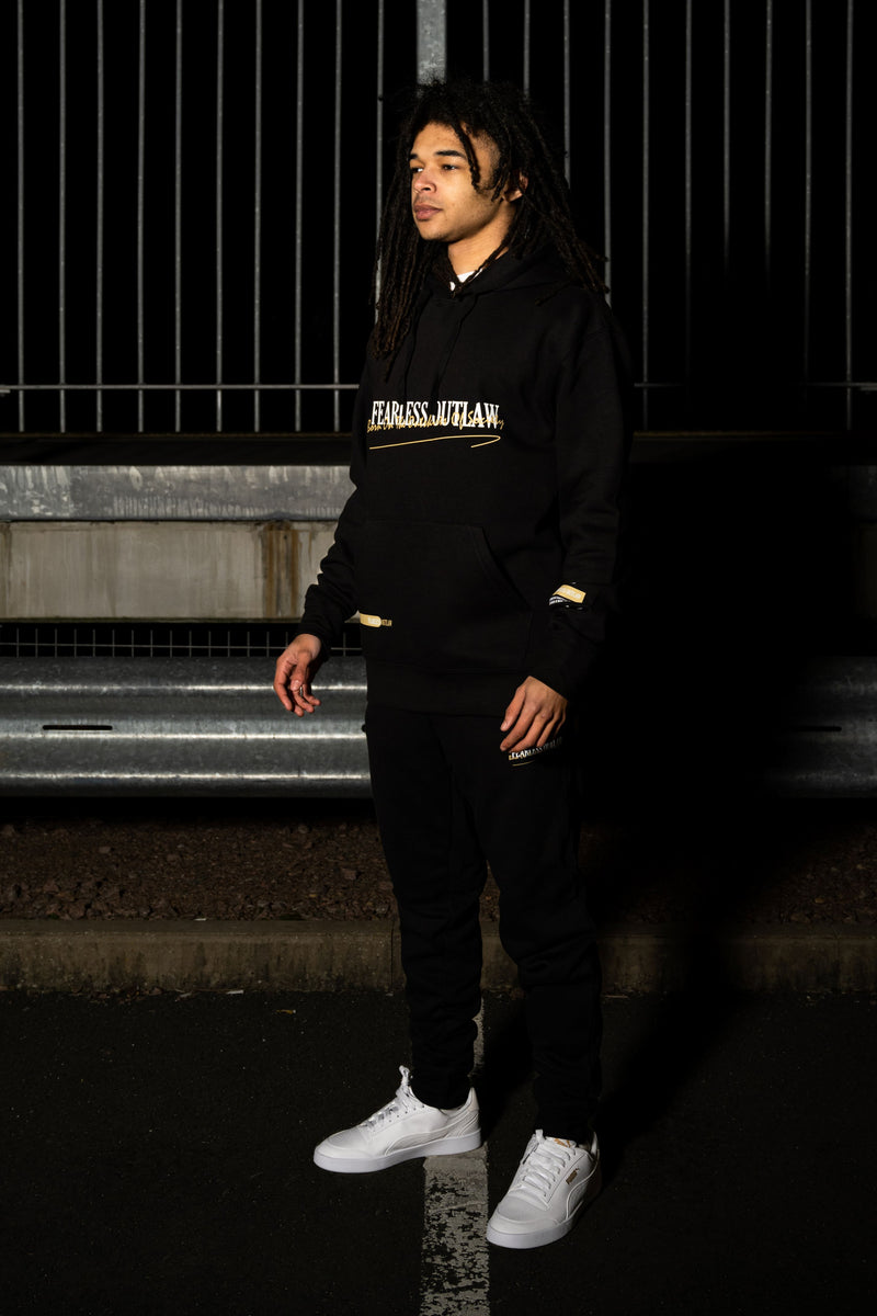 Fearless Outlaw The Gold Collection : Graffiti Sweatpants - Black/Gold