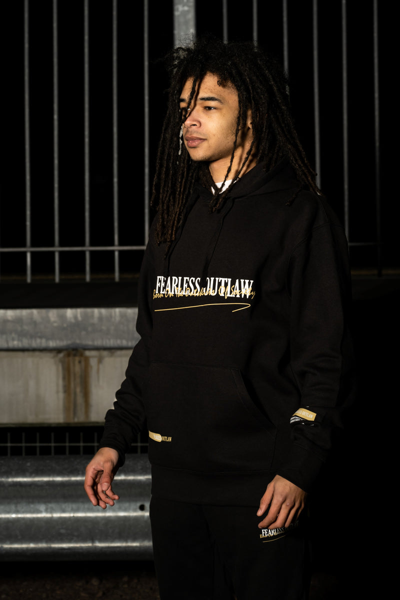 Fearless Outlaw The Gold Collection : Graffiti Hoodie - Black/Gold