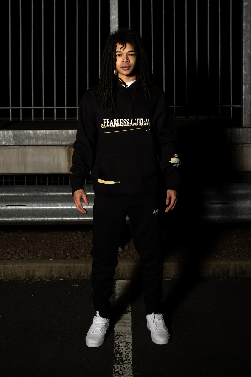 Fearless Outlaw The Gold Collection : Graffiti Sweatpants - Black/Gold