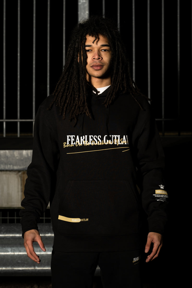 Fearless Outlaw The Gold Collection : Graffiti Hoodie - Black/Gold