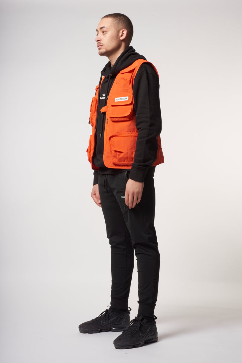 Fearless Outlaw Utility Tactical Zip Vest - Orange