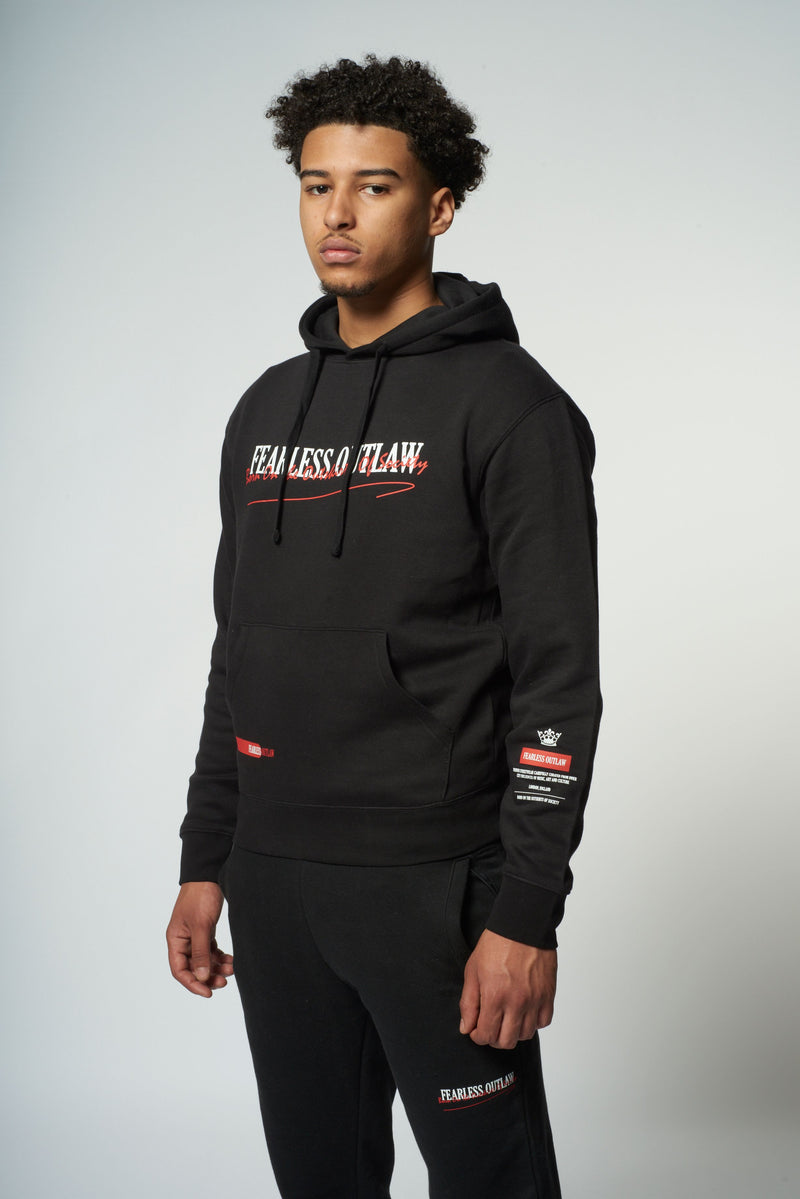 Fearless Outlaw Graffiti Hoodie - Black/Red