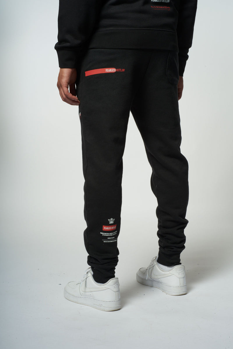 Fearless Outlaw Graffiti Sweatpants - Black/Red