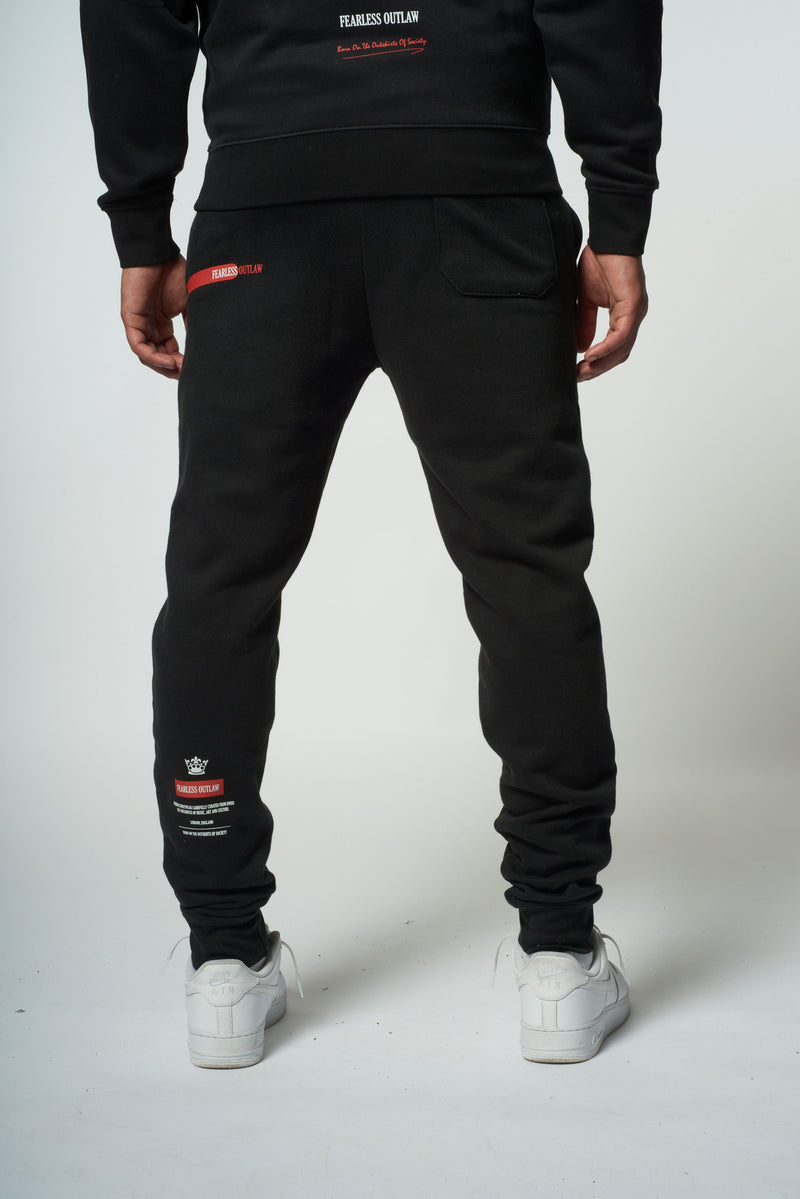 Fearless Outlaw Graffiti Sweatpants - Black/Red