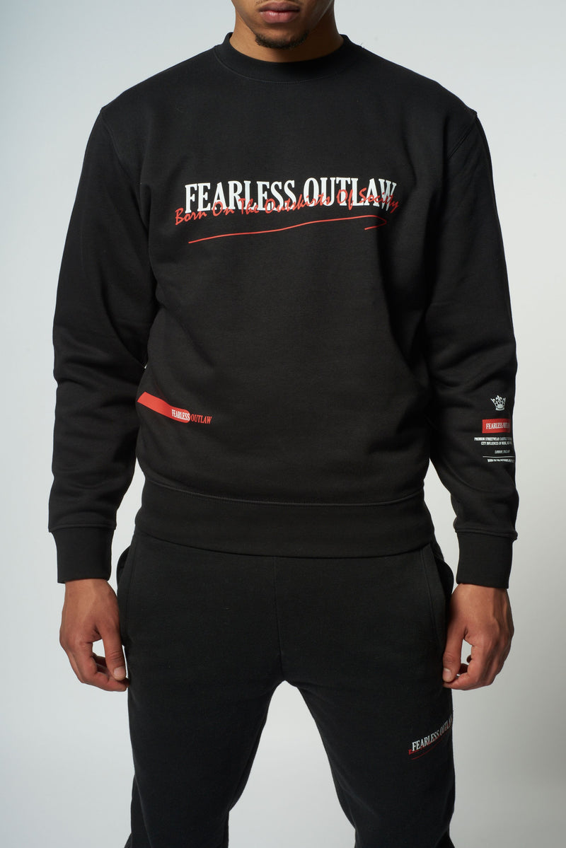 Fearless Outlaw Graffiti Sweater - Black/Red