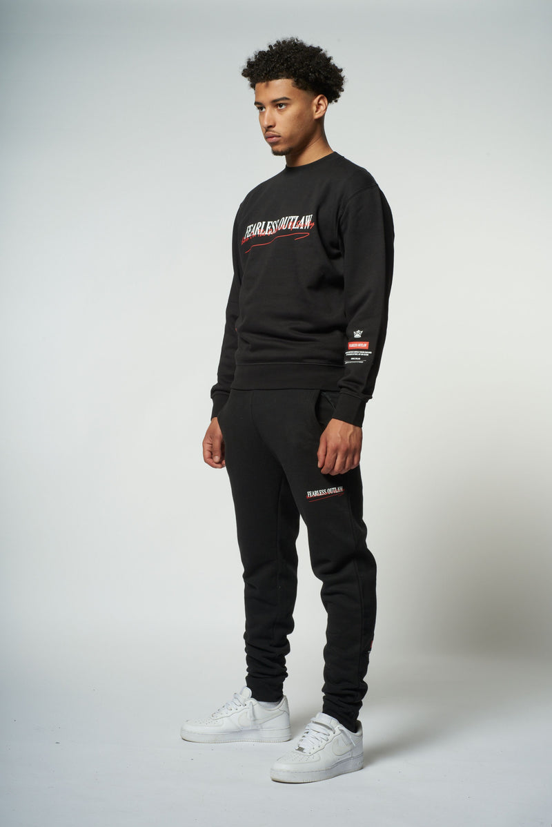 Fearless Outlaw Graffiti Sweater - Black/Red