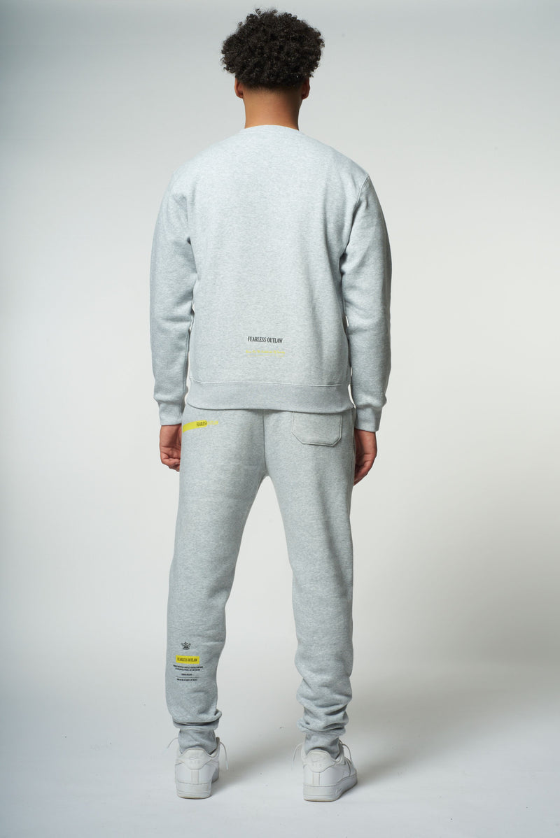 Fearless Outlaw Graffiti Sweater - Grey/Yellow